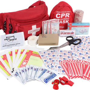 72-Piece First Aid Fanny Pack Kit with Adult & Infant CPR Masks