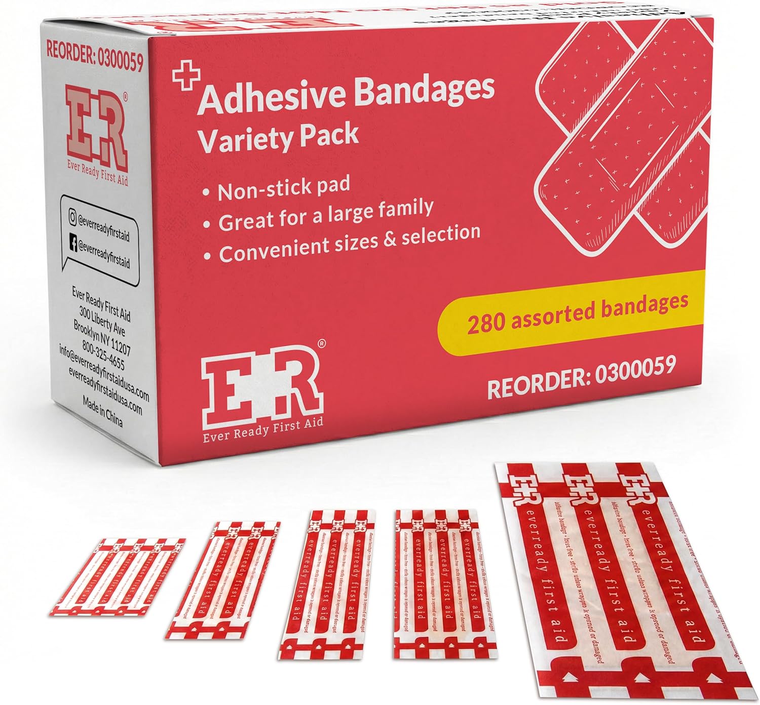 Adhesive Bandages Variety Pack – 280 Count