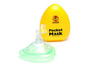 Pocket Mask with O₂ Inlet, Headstrap