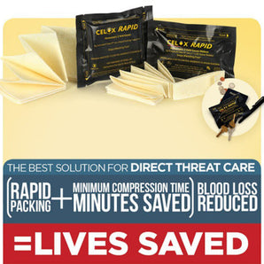 CELOX Z-Fold RAPID Blood Clotting Gauze, 3" x 5'