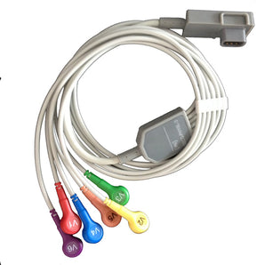 6 Lead ECG Lead Cable, 3ft