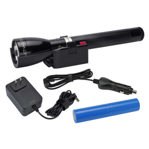 Maglite Rechargeable LED Flashlight Black, 120V Converter 12 Volt DC