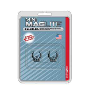 Maglite Black Mounting Brackets for AA Mini, 2 pk