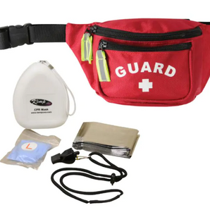 Kemp Premium Hip Pack with Lifeguard Essentials Supply Pack, Red
