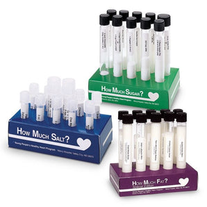 Sugar, Fat, Salt Test Tube Display Set
