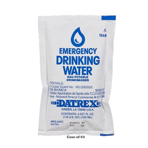 Emergency Survival Water Pouch – 125 mL - Case of 64