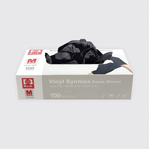 Disposable Vinyl Black Exam Gloves, X-Large