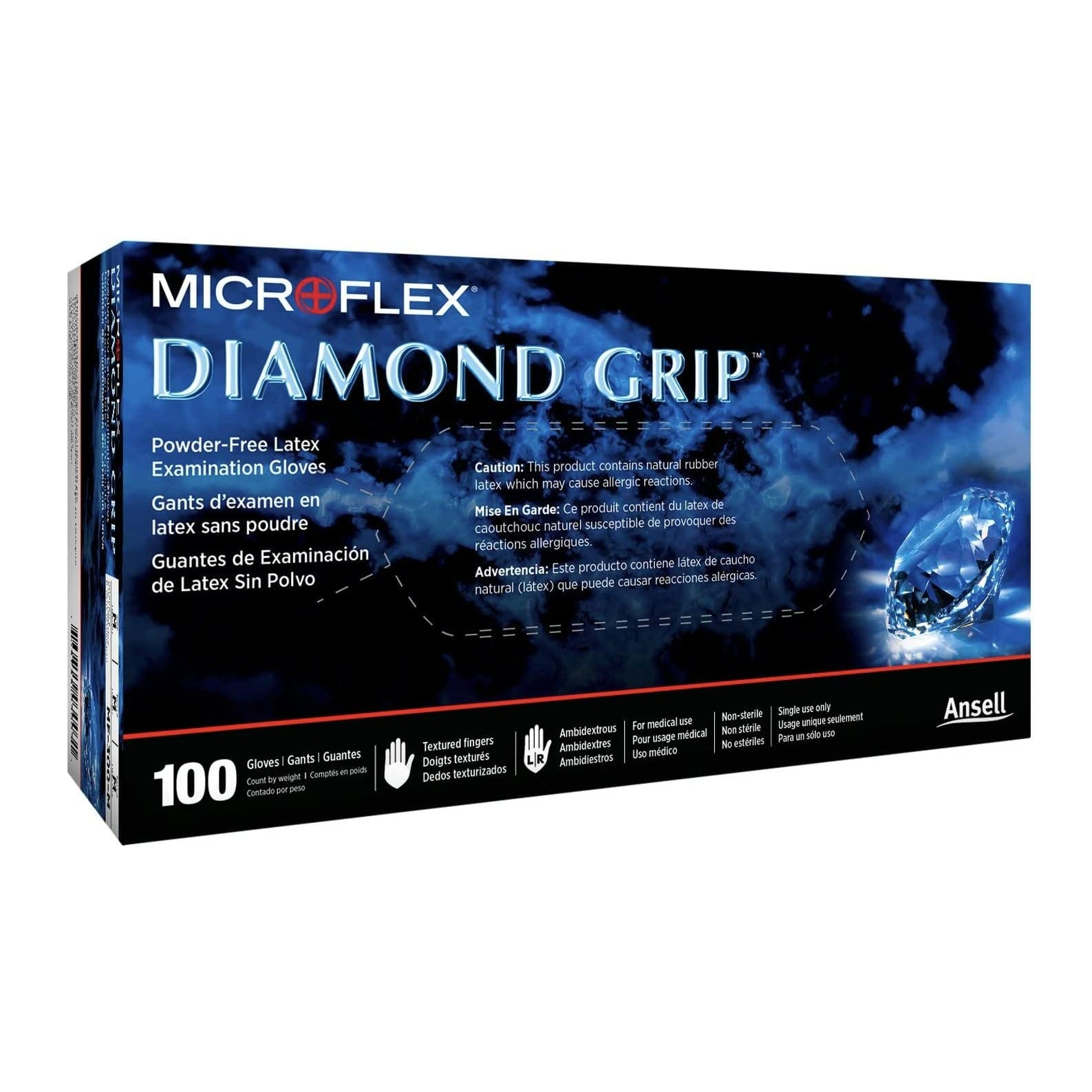 Diamond Grip Exam Gloves Box 100