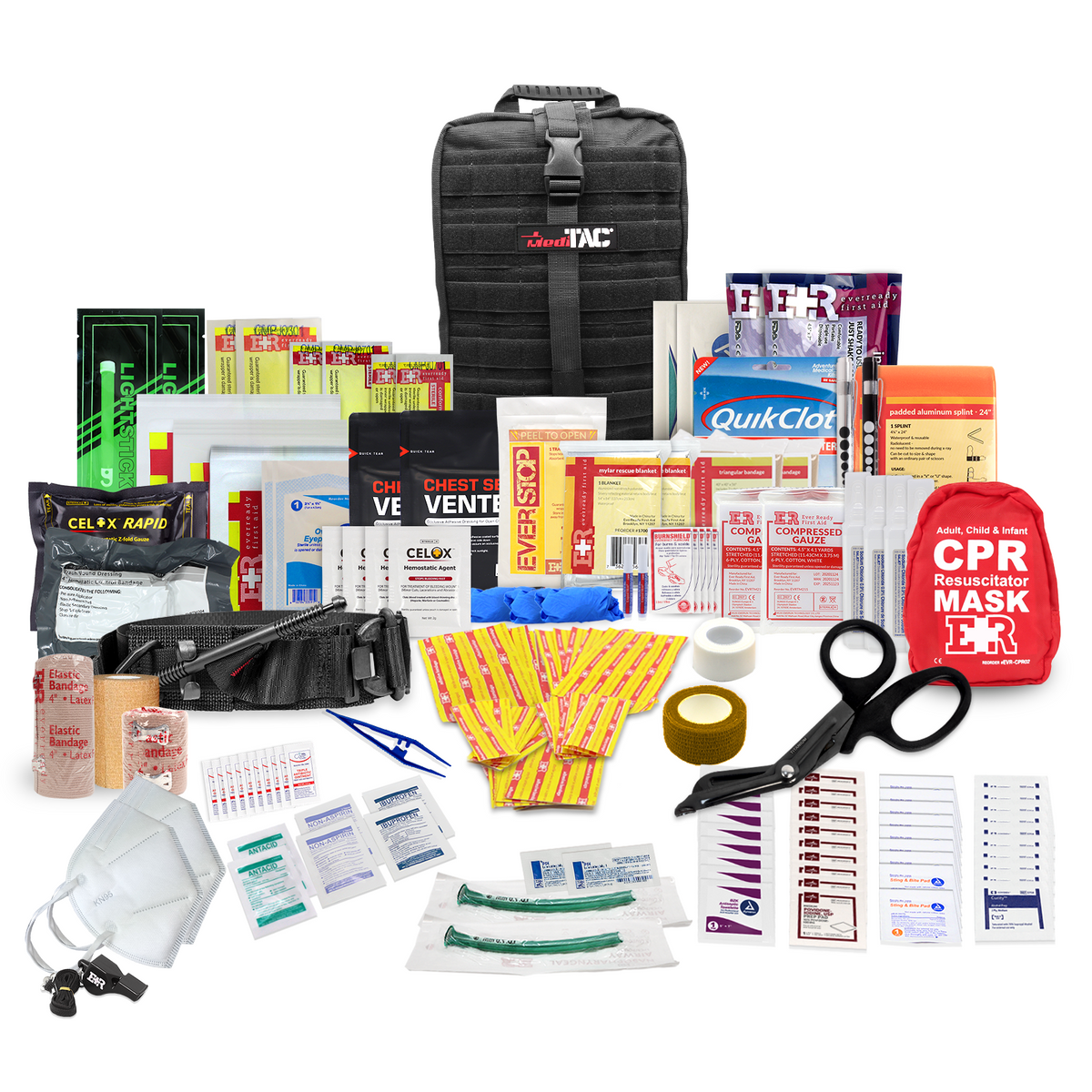 Rip Away Fully Stocked Tactical Trauma Kit Chest Seals Tourniquet & Bleeding Control